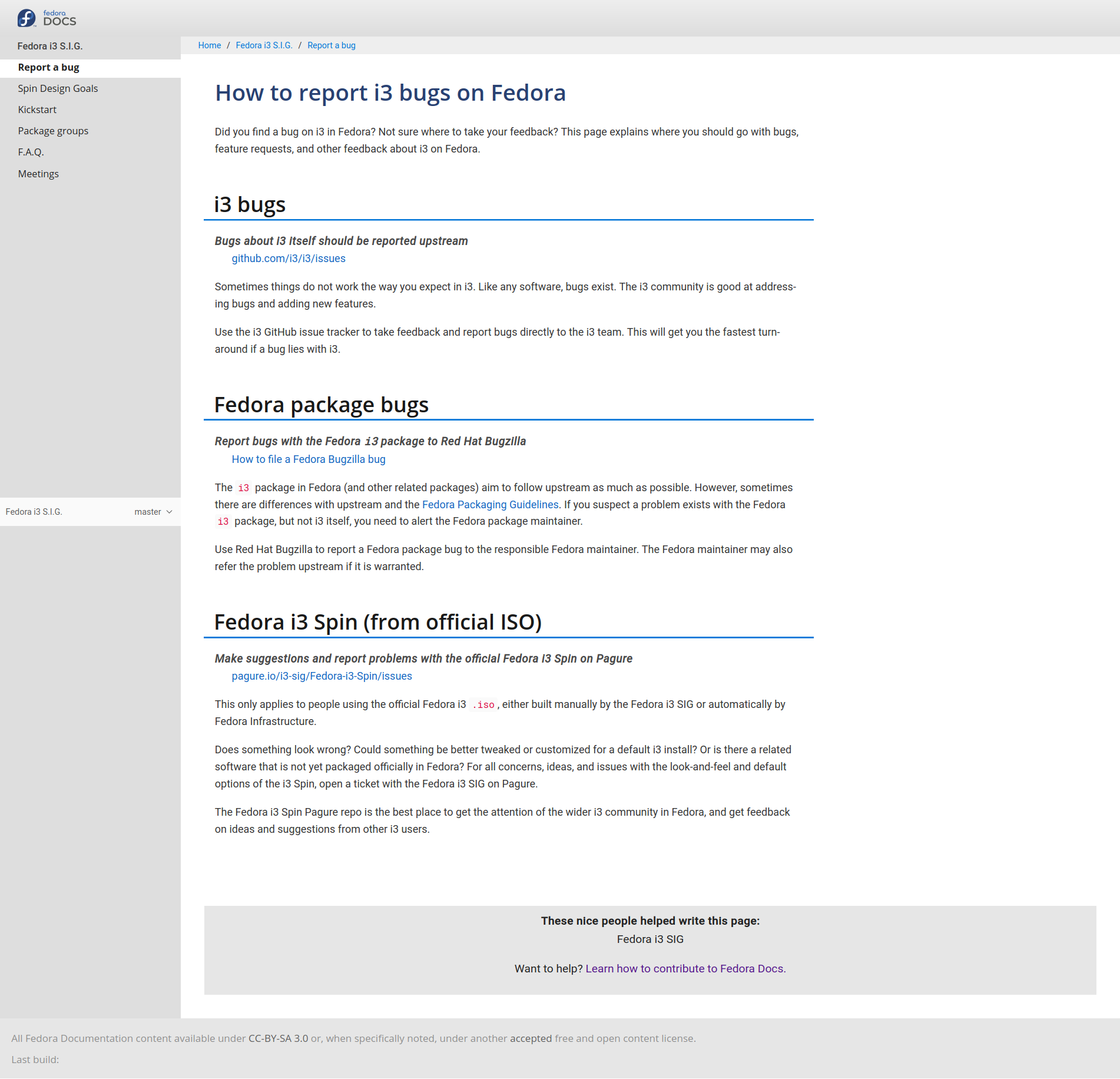 Local preview of new docs page: How to report i3 bugs on Fedora